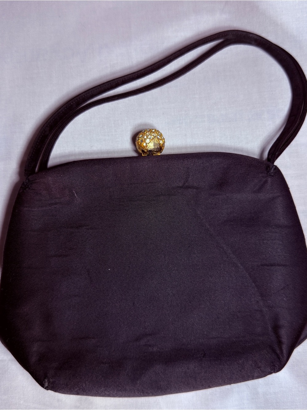 Vintage 1950s/1960s MM Morris Moskowitz Black Peau de Faille Evening Bag - As-Is